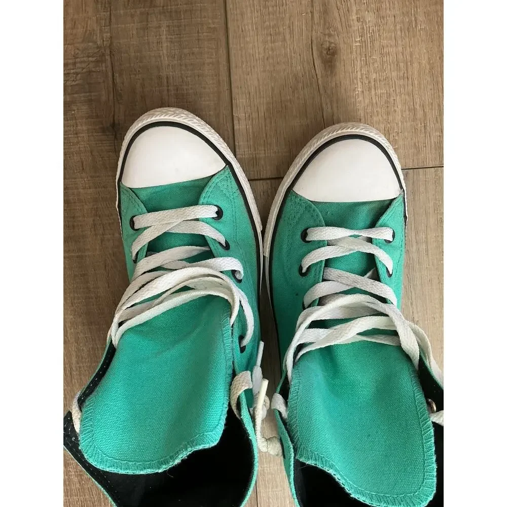 Chuck Taylor Converse All Star Hi Top Canvas Cyan Casual Sneakers Unisex Size 5